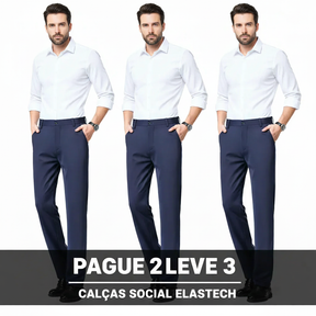 COMPRE 2  LEVE 3 |  Calça Social Clássica Alfaiataria + Cinto de Brinde