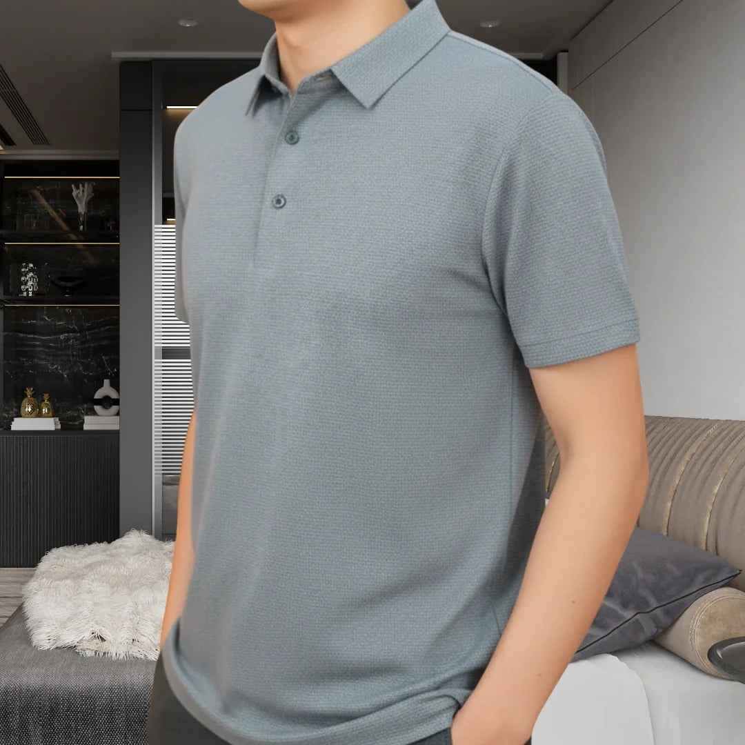 [Leve 4, Pague Só 2] Camisa Polo Masculina Drax de Manga Curta em Poliéster e Elastano com Forro Térmico + Relógio e Cinto GRÁTIS