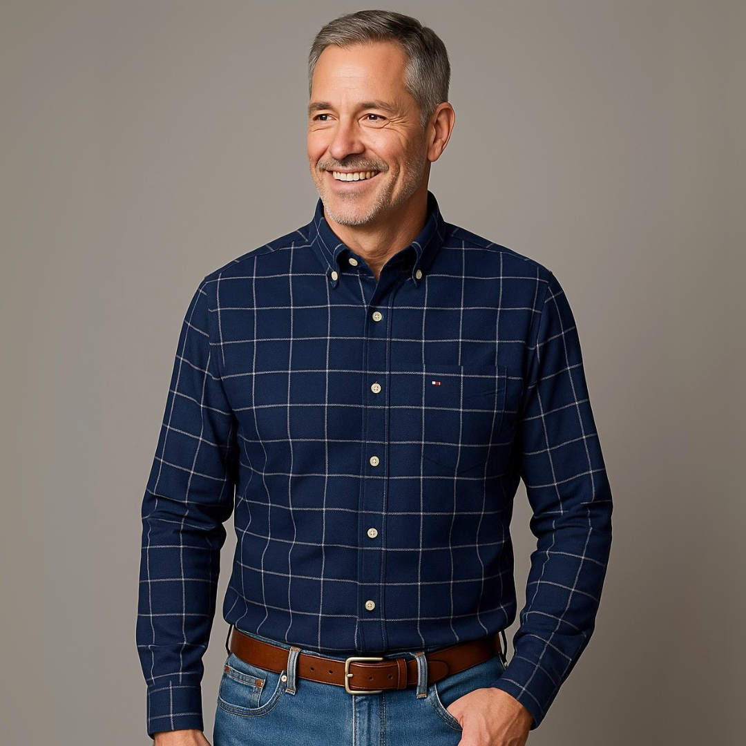 Camisa Masculina Xadrez Manga Longa